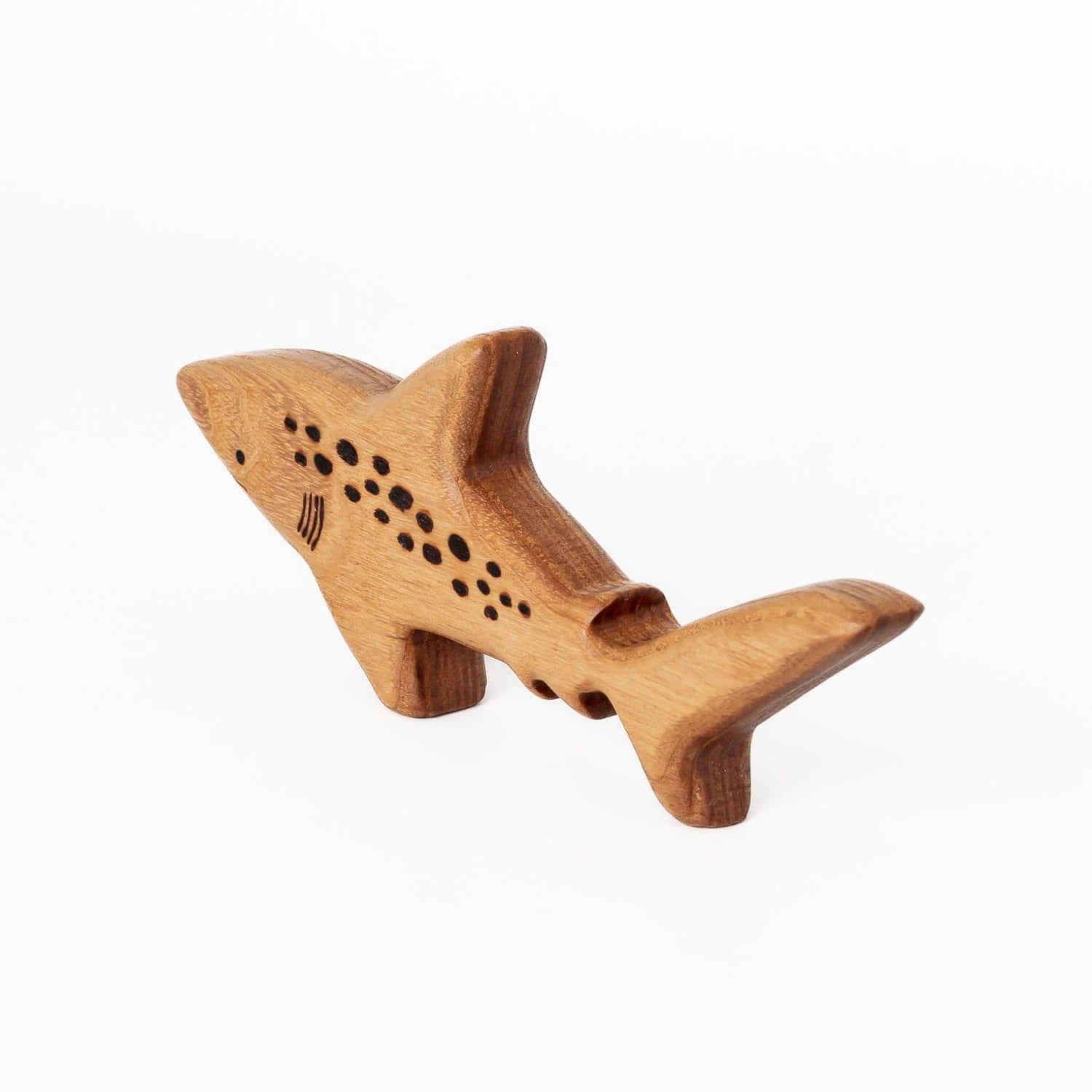 Tiny Fox Hole Wooden Animals Handmade Wooden Shark Toy