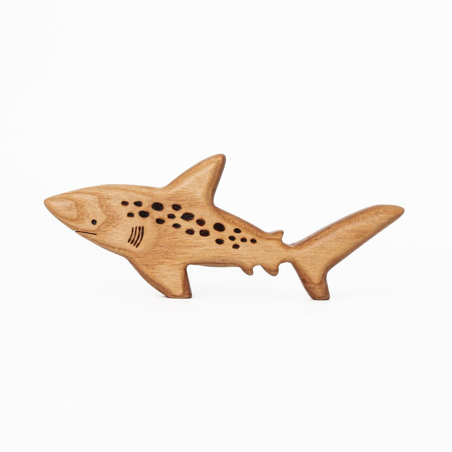 Tiny Fox Hole Wooden Animals Handmade Wooden Shark Toy