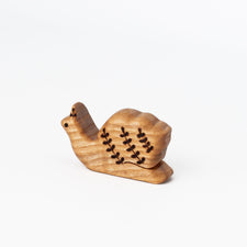 Tiny Fox Hole Wooden Animals Handmade Wooden Snail Toy