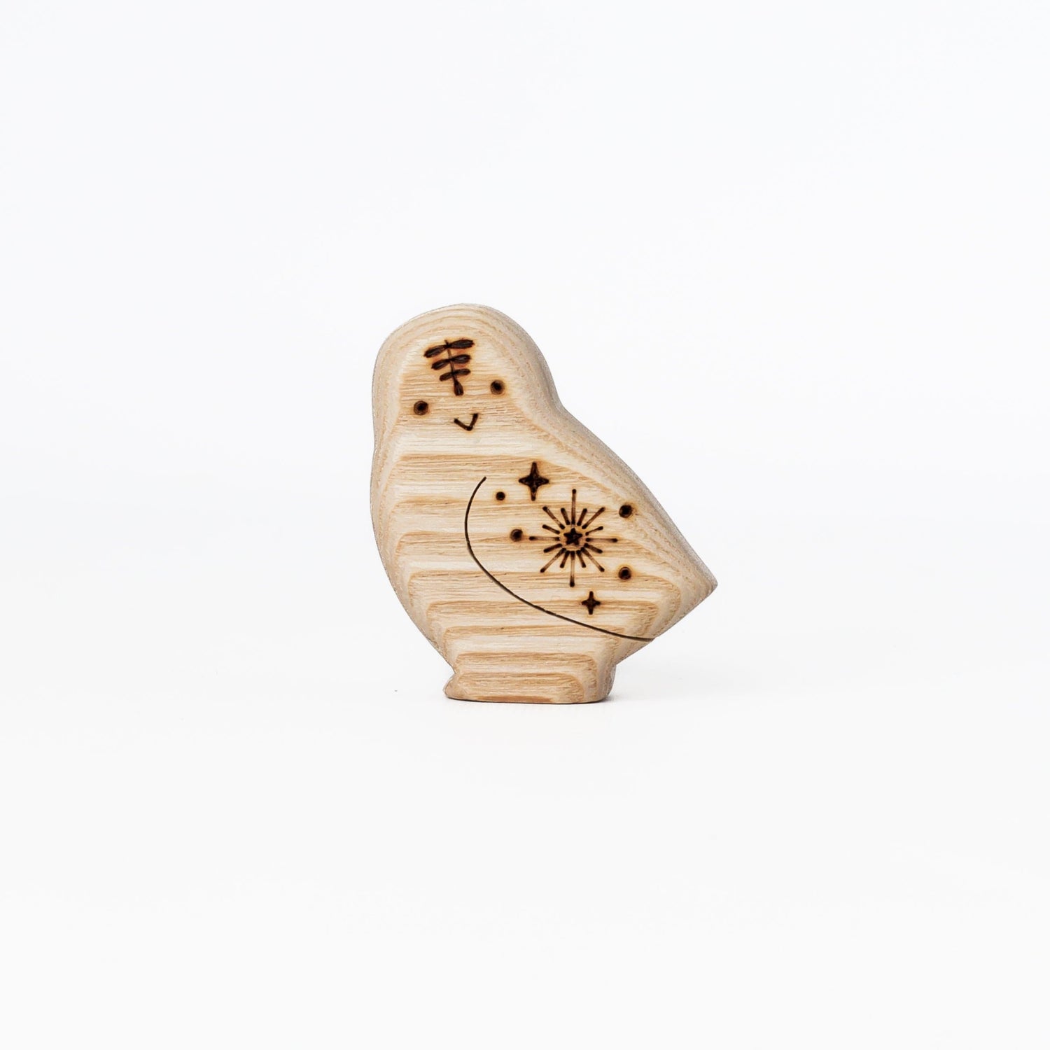 Tiny Fox Hole Wooden Animals Handmade Wooden Snowy Owl Toy