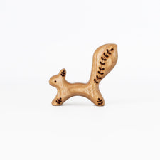 Tiny Fox Hole Wooden Animals Handmade Wooden Squirrel Toy (Set of 2)