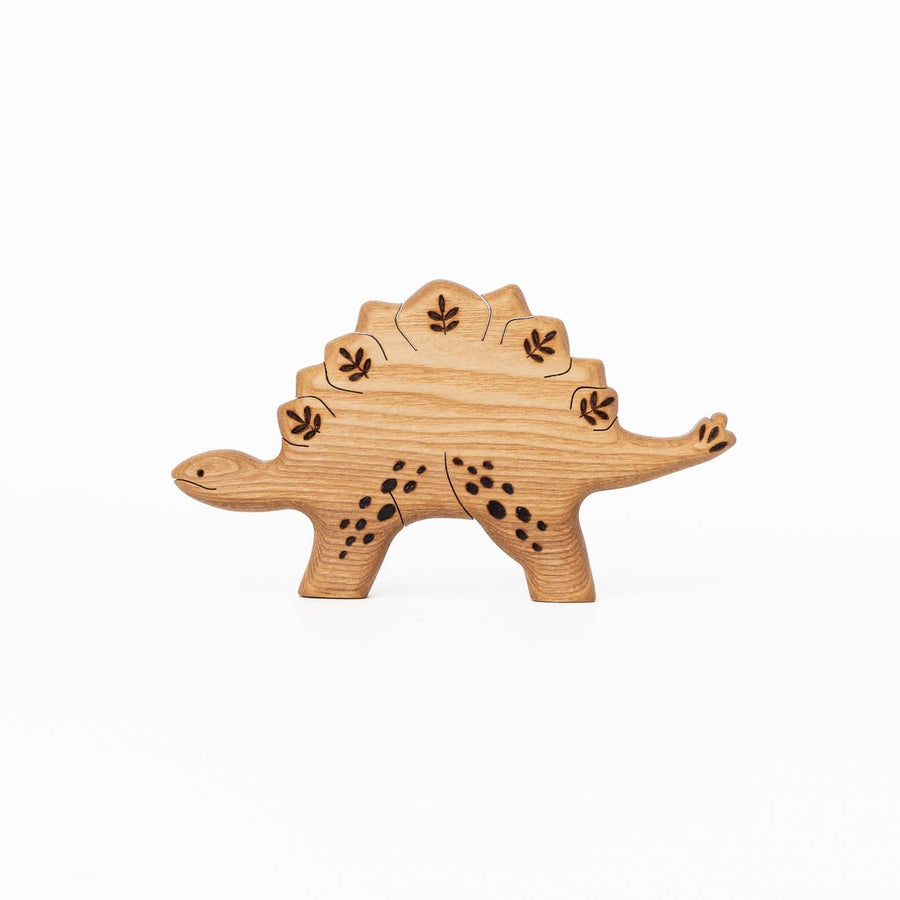 Tiny Fox Hole Wooden Animals Handmade Wooden Stegosaurus Toy