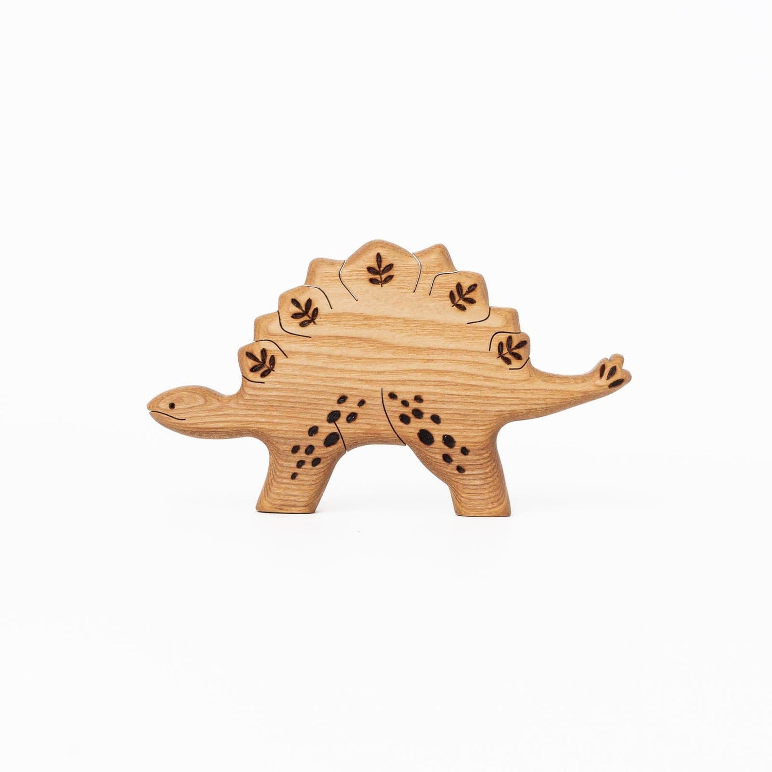 Tiny Fox Hole Wooden Animals Handmade Wooden Stegosaurus Toy