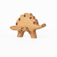 Tiny Fox Hole Wooden Animals Handmade Wooden Stegosaurus Toy