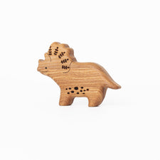 Tiny Fox Hole Wooden Animals Handmade Wooden Triceratops Toy