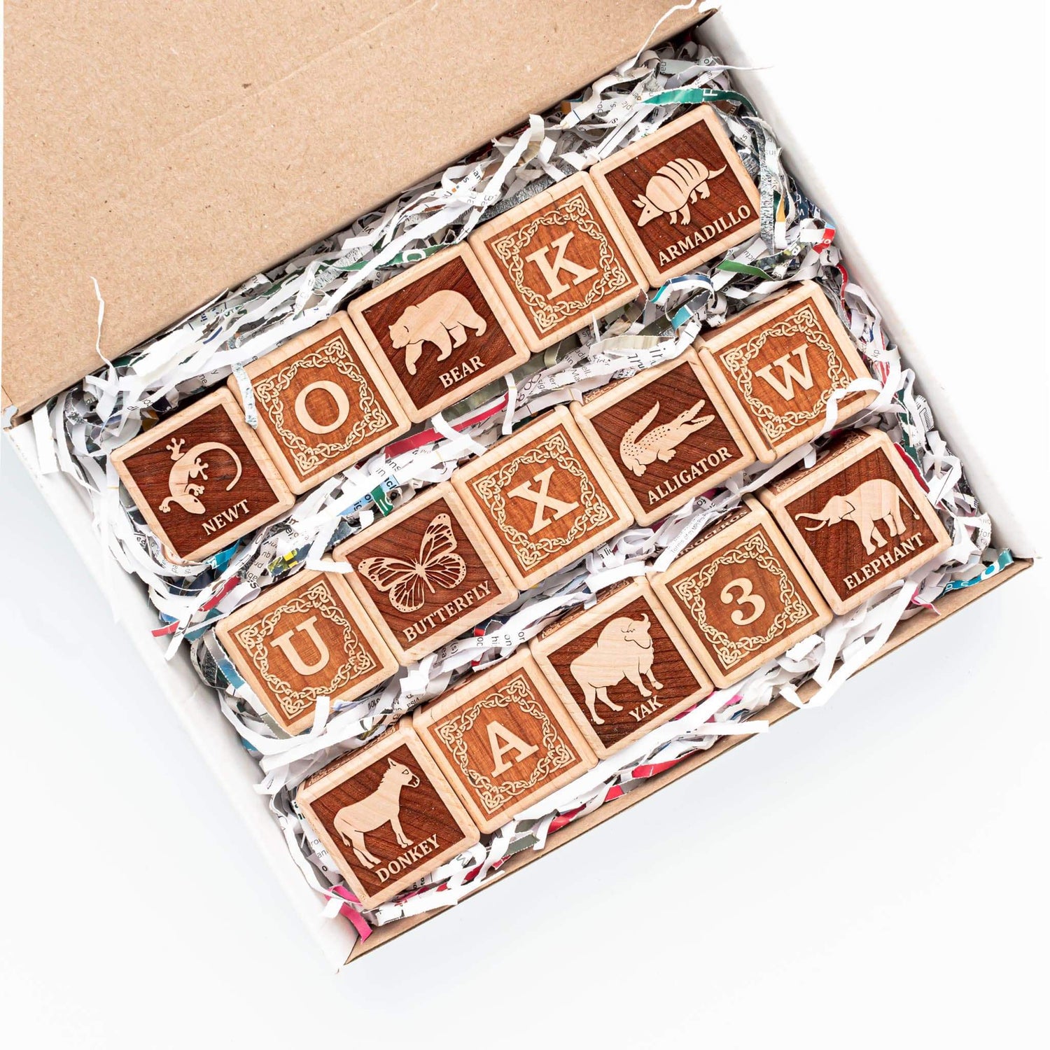 Tiny Maker Mind Building & Stacking Animal Alphabet Blocks (English - Set of 15)