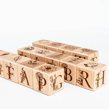 Tiny Maker Mind Building & Stacking Floral Alphabet Blocks (Set of 15)