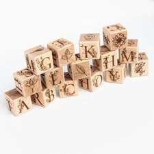 Tiny Maker Mind Building & Stacking Floral Alphabet Blocks (Set of 15)