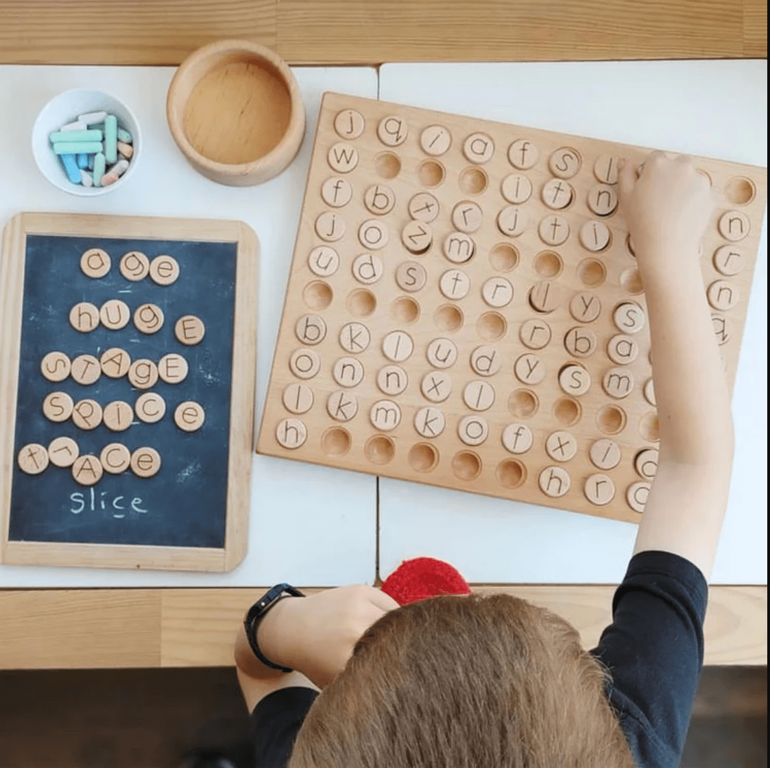 Tree Fort Toys Wooden Toys Wooden Double Sided Alphabet Discs (Set of 100 Mini 1" Discs)