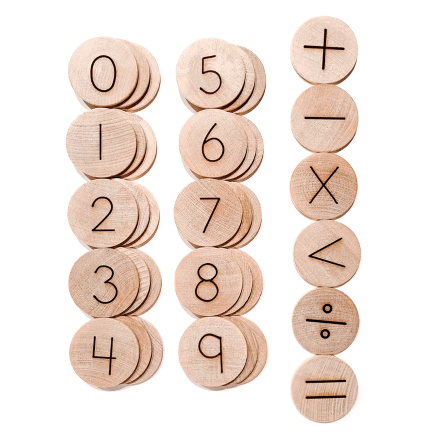 Tree Fort Toys Educational Wooden Math Manipulatives Discs  (Set of 36)