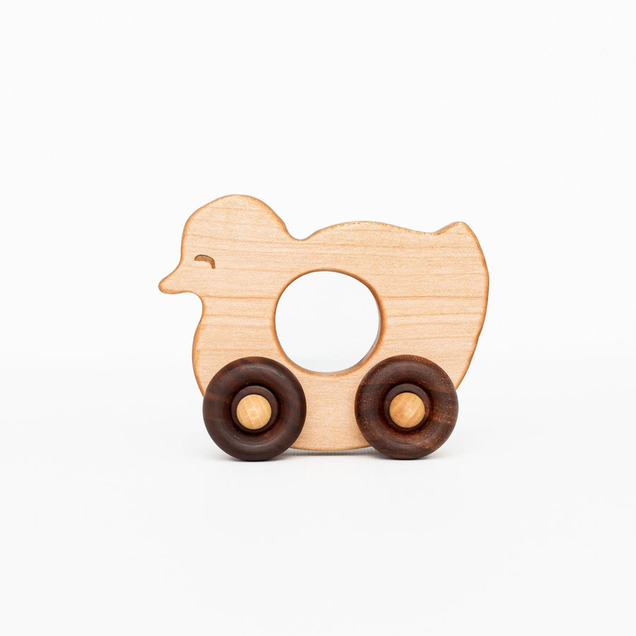 Handmade Rolling Duck Toy | Small Wooden Duck Toy