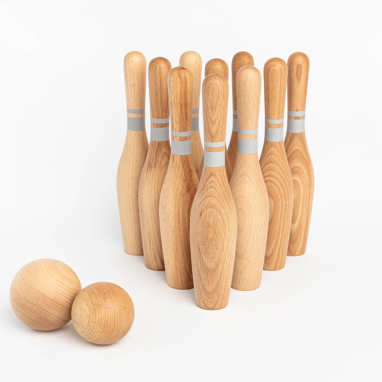 Wooden Story Wooden Toys Handmade Natural Bowling Set