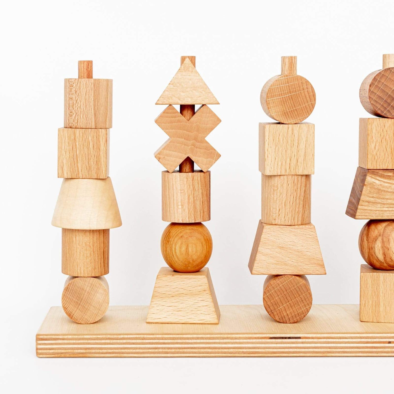 Handmade Natural Stacking Toy I Building Blocks The Playful Peacock