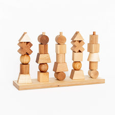 Wooden Story Building & Stacking Handmade Natural Stacking Toy