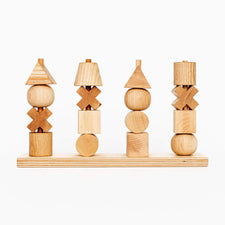Wooden Story Building & Stacking Handmade Natural Stacking Toy (XL)