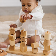 Wooden Story Building & Stacking Handmade Natural Stacking Toy (XL)