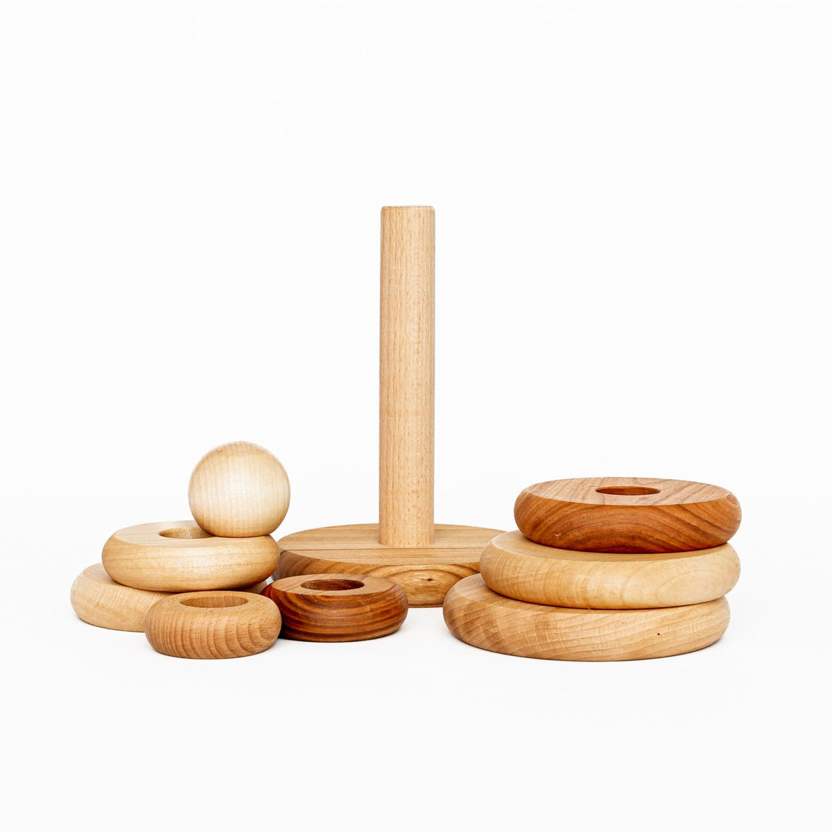 Handmade Natural Wooden Stacker | Toys Made to Last | The Playful Peacock