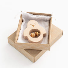 Wooden Story Teether Handmade Penguin Rattle & Teething Toy