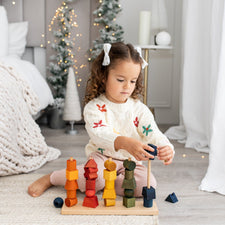 Wooden Story Building & Stacking Handmade Stacking Toy (Colour)