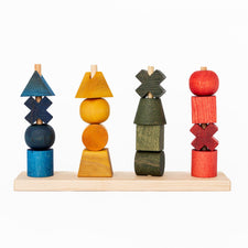 Wooden Story Building & Stacking Handmade Stacking Toy (Colour - XL)