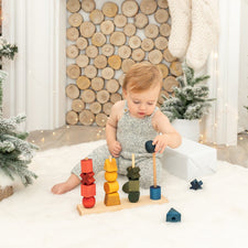 Wooden Story Building & Stacking Handmade Stacking Toy (Colour - XL)