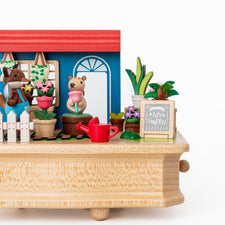 Wooderful Life Music Boxes Wooden Fox Garden Music Box Wooden Spring Train Music Box | Wooden Train Music Box