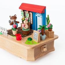 Wooderful Life Music Boxes Wooden Fox Garden Music Box Wooden Spring Train Music Box | Wooden Train Music Box