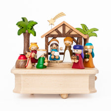 Wooderful Life Music Boxes Wooden Nativity Scene Music Box Wooden Nativity Scene Music Box | Wooden Nativity Music Box