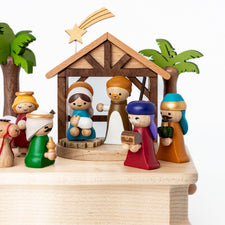 Wooderful Life Music Boxes Wooden Nativity Scene Music Box Wooden Western Train Music Box | Wooden Train Music Box