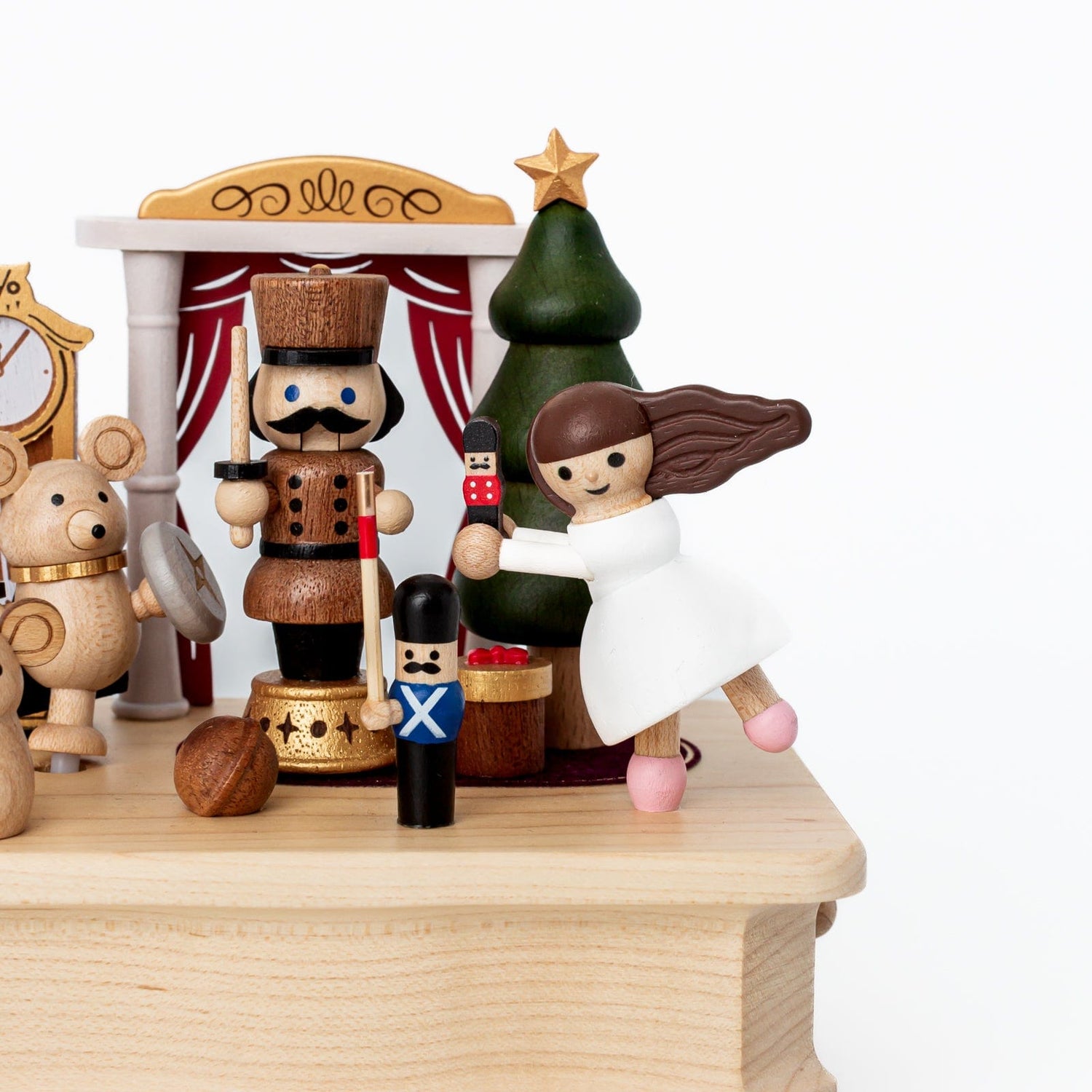Wooden Nutcracker Holiday Music Box Toy Shop The Playful Peacock
