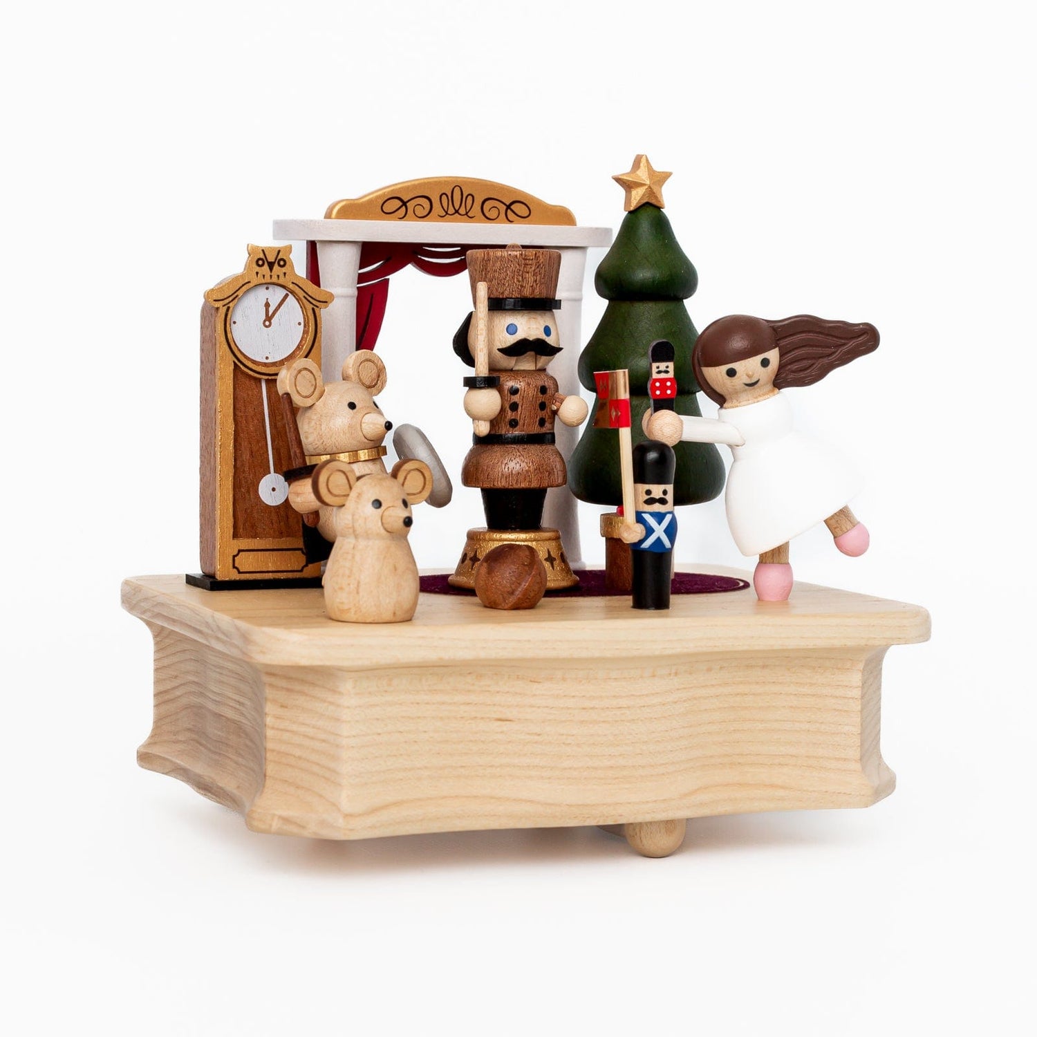 Wooderful Life Music Boxes Wooden Nutcracker Holiday Music Box Wooden Western Train Music Box | Wooden Train Music Box