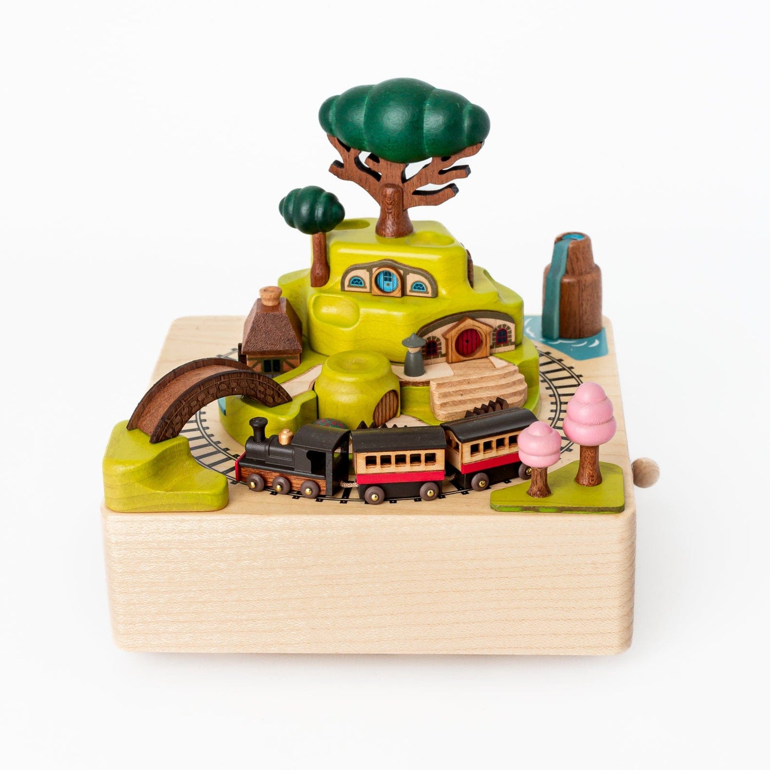 Wooderful Life Music Boxes Wooden Spring Train Music Box Wooden Spring Train Music Box | Wooden Train Music Box