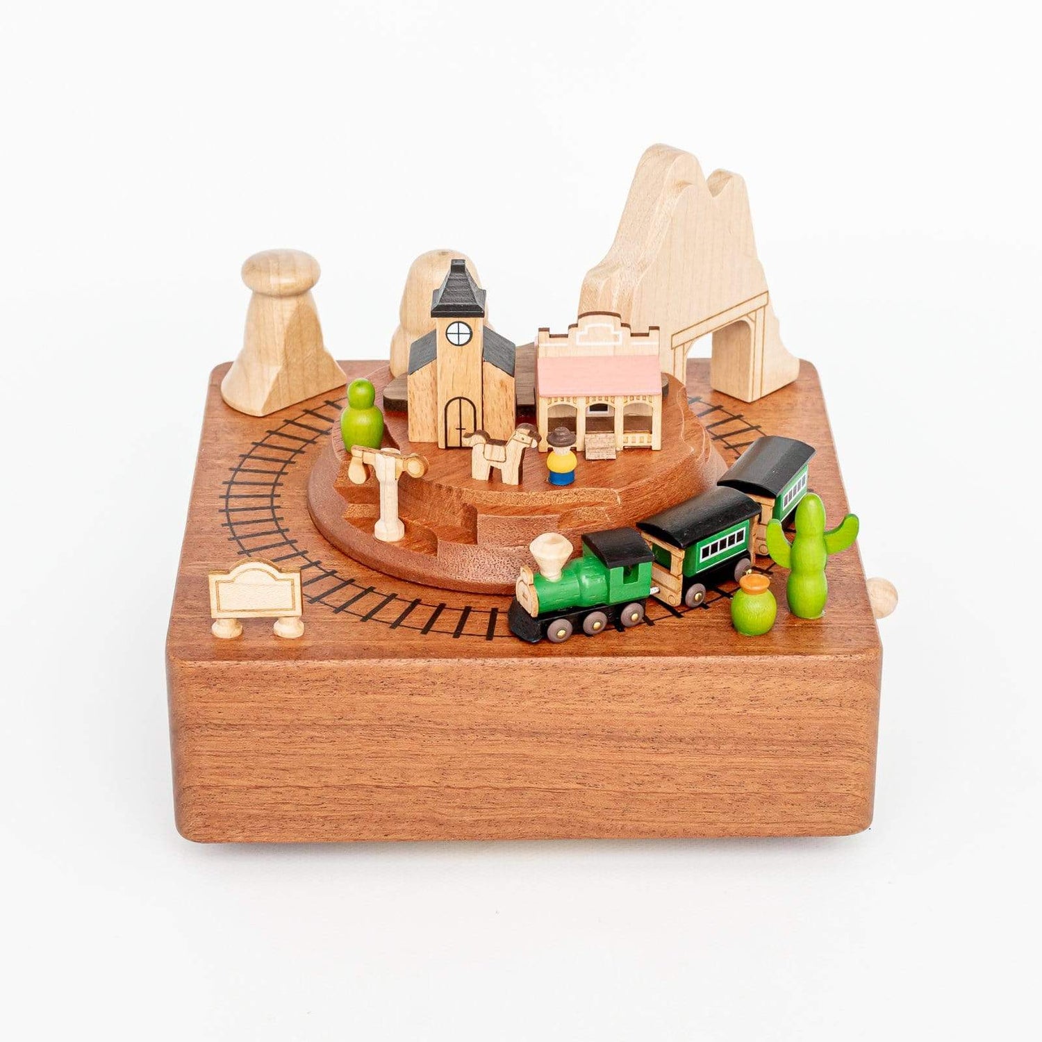 Wooderful Life Music Boxes Wooden Western Train Music Box