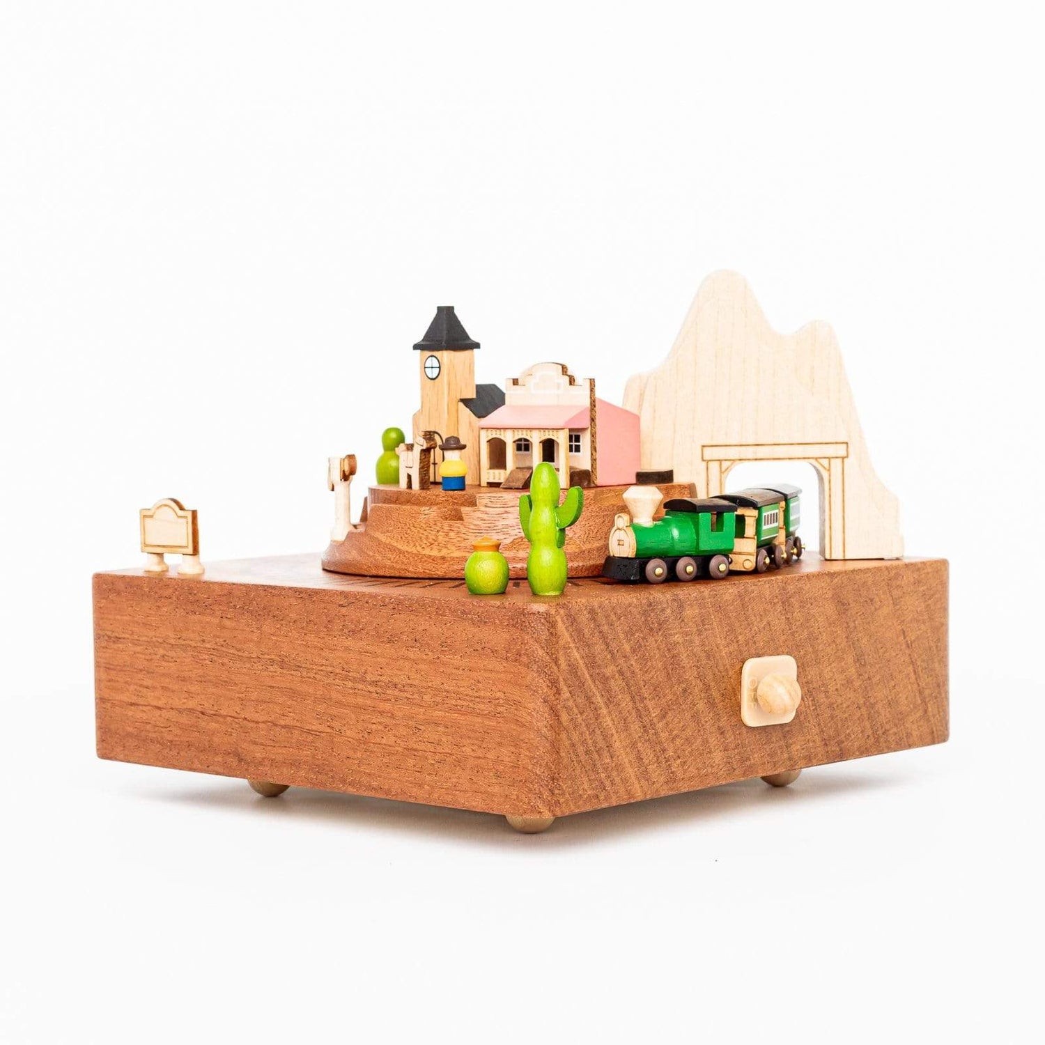 Wooderful Life Music Boxes Wooden Western Train Music Box