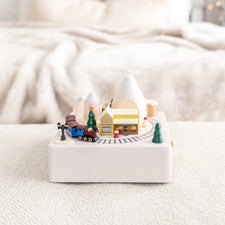 Wooderful Life Music Boxes Wooden Winter Train Music Box