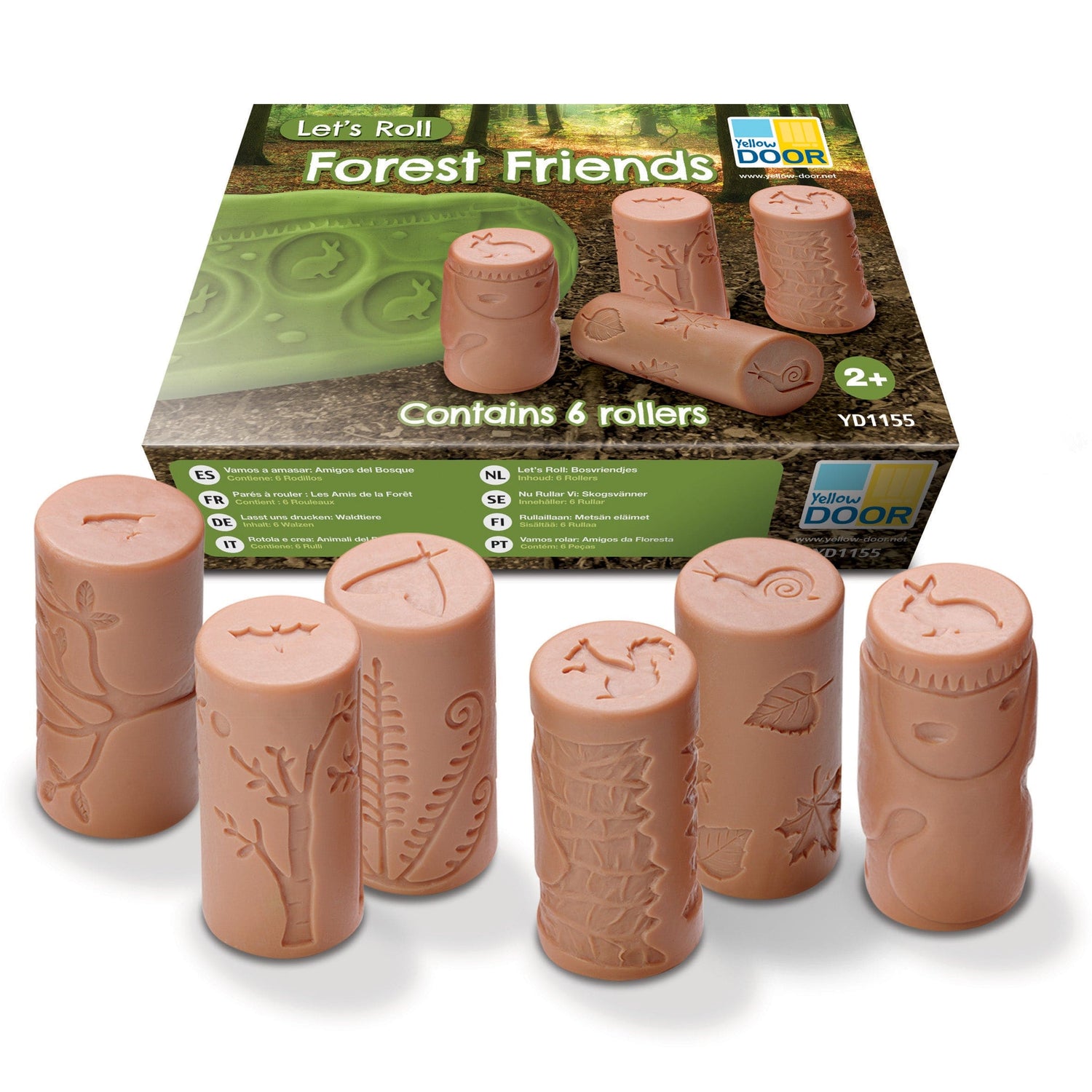 Yellow Door Sensory Play Play Dough Roller & Stamper - Forest Friends (6 pack)