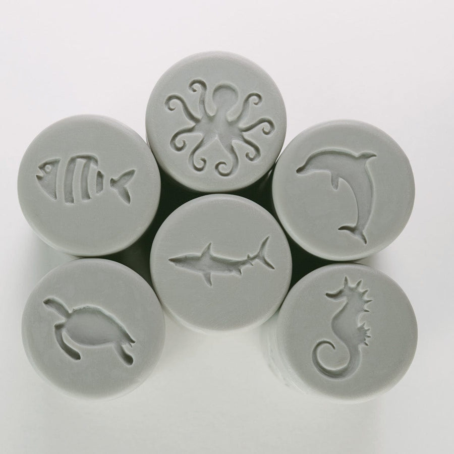 Yellow Door Sensory Play Play Dough Roller & Stamper - Ocean Life (6 pack)